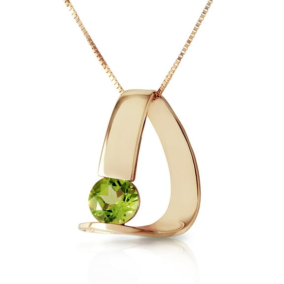 Galaxy Gold 14k 20" Yellow Gold Modern Necklace with Natural Peridot