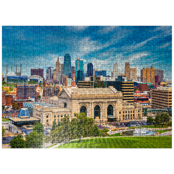 MyPuzzle - Skyline Of Kansas City, Missouri, USA - Premium 500 Piece Jigsaw Puzzle for Adults