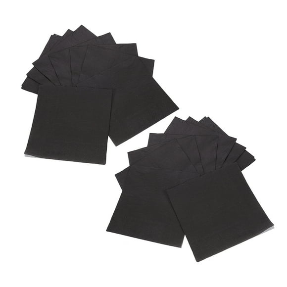 TABLZONE 25 Pcs Serviettes de Table Jetables Noires pour Fêtes Mariages et Événements Spéciaux