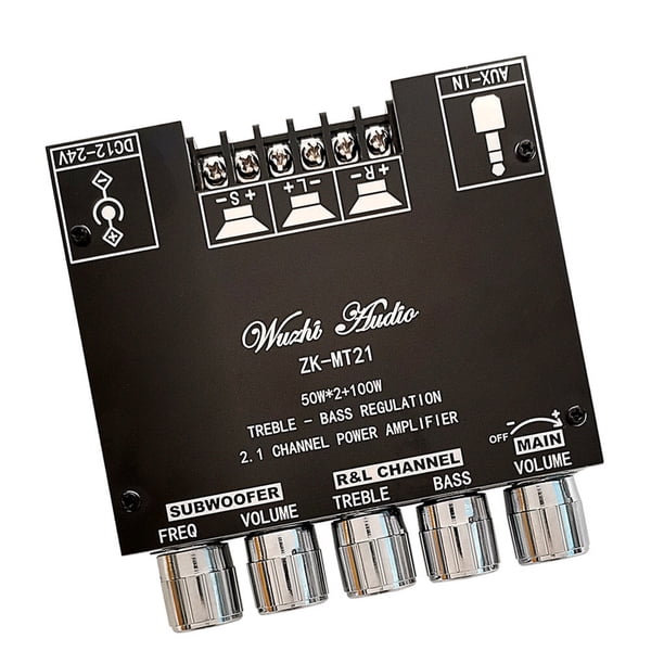 Matsuzay AMPLIFICADOR DE Audio estéreo con potencia de Subwoofer de 2,1 canales, frecuencia inalámbrica, paso alto y bajo, accesorios Sistemas de cine en casa