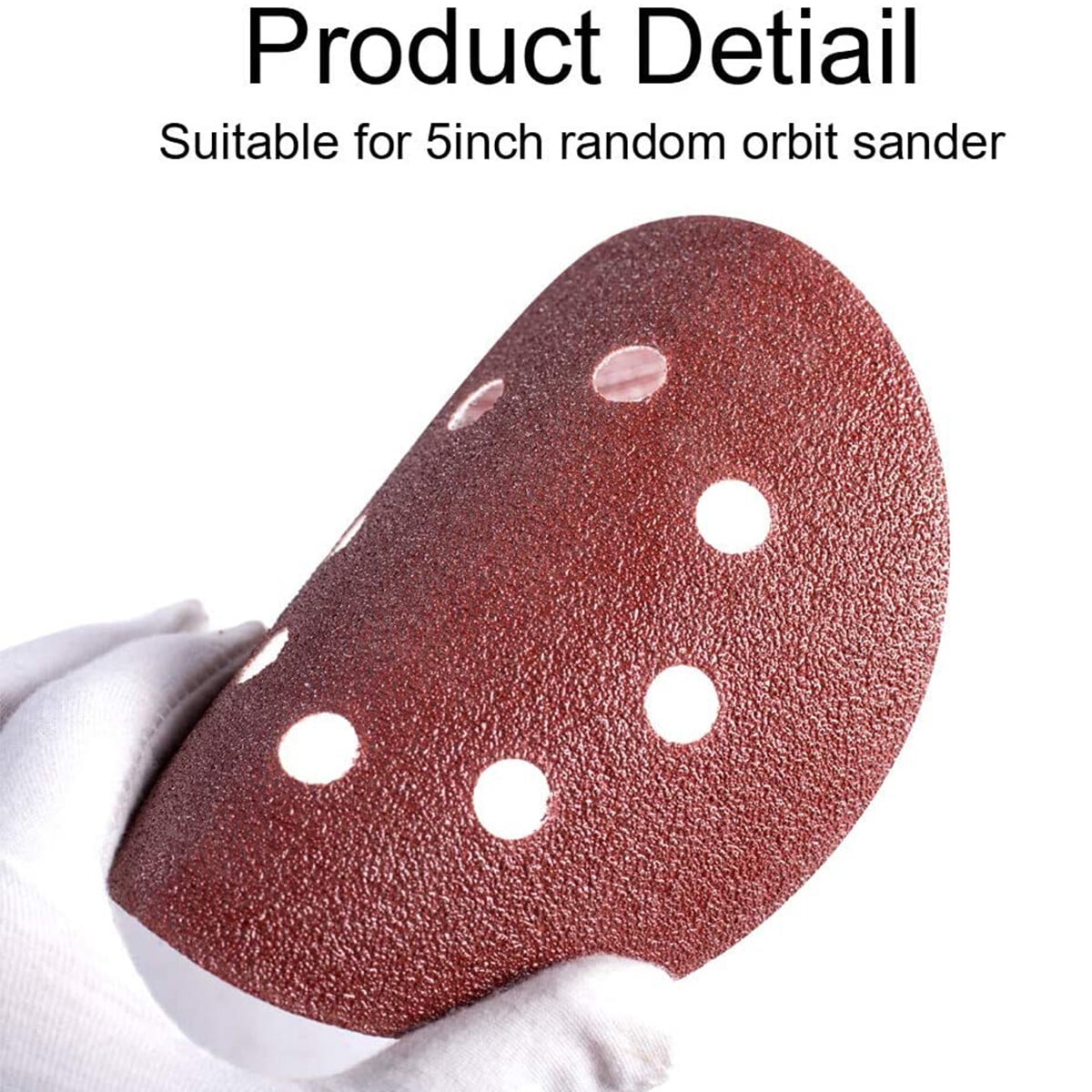 SATC 150PCS 5 inch 8-Hole Sanding Discs 60 80 100 120 150 180 240 320 400 600 Grit Assorted, A/O Hook and Loop Random Orbital Sander Paper Sandpaper Pads