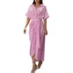 thumbnail image 1 of Gibobby Vestido largo de playa de verano para mujer Vestido de camisa con cinturón de manga corta de un solo pecho de color sólido elegante de verano para mujer(Rosa,M), 1 of 5