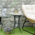 thumbnail image 2 of Outsunny Table Mosaïque, Table de Patio Ronde pour Jardin, Jaune, 2 of 10
