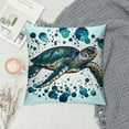 thumbnail image 2 of COMIO  Cushion Pillows Cover Blue Sea Turtle Watercolor Painting Square,Pillow Cover Decor for Couch Sofa Bedroom Car Living Room, 2 of 5