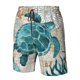 thumbnail image 4 of Balery Watercolor Sea Turtle Traje de Baño Estilo Hawaiano para Hombre, Shorts de Secado Rápido con Bolsillos-X-Large, 4 of 6