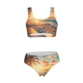 thumbnail image 5 of Kdxio Tropical Sunset Beach Scene for Womens High Waisted Bikini Top Sports Style Two Piece Bathing Suits, 5 of 5