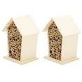 thumbnail image 5 of Mgaxyff 2Pcs Wooden Bee House Wood Bee Room Nests Box for Garden Decor Wooden Bee Shelter, 5 of 10