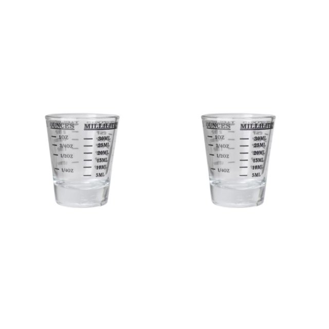 Toystoory Taza medidora de vidrio, vasos de onzas, herramientas para hornear, mango resistente al calor, electrodomésticos transparentes, Type1 NO1