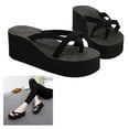 thumbnail image 5 of Summer Beach Wedge Flops Women Sandals Flops Slippers Size 41 (Black), 5 of 6