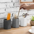 thumbnail image 3 of MyGift Set of 3 Hexagon Multi-colored Concrete Pen Holders, Stationery Storage, 3 of 7