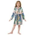 thumbnail image 6 of FORMRS Niños Bathrobe Unisex Hooded Robe Soft Plush Pajamas Sleepwear, Size 7-9T, Colorful Seaside, 6 of 7