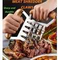 thumbnail image 4 of Jinsinto 2 Piece Meat Grinder, Stainless Steel Meat Grinder, Roast Chicken Meat Grinder (Log Handle + 304 SST, Brown), 4 of 4