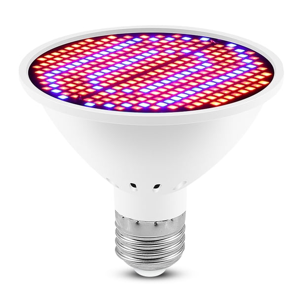 Injueey Grow Light E27 Interior Sala de estar Sótano Planta de alta potencia Cultivo Azul Espectro rojo Lámpara IP42 Impermeable 85-265V Plántulas 126 Jardín y Patio 300 cuentas Injueey HA011807-03