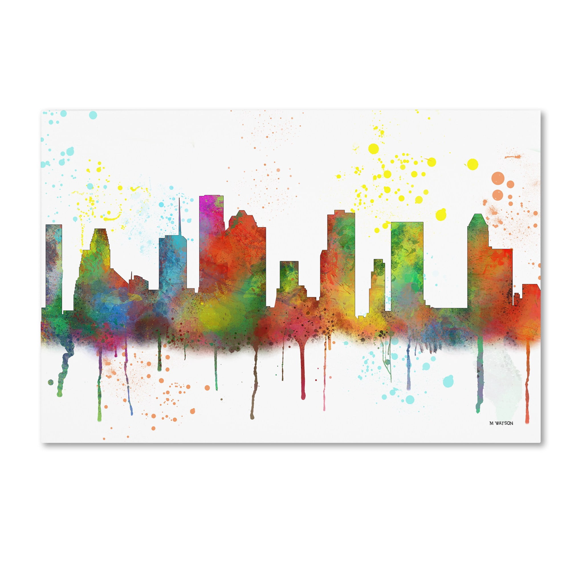 Trademark Fine Art "Houston Texas Skyline Mclr-1" Canvas Art by Marlene Watson