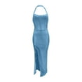 thumbnail image 3 of Prolriy Robes d'Invité de Mariage pour Femmes Longues Robes de Demoiselle d'Honneur à Sequins avec Fente Latérale pour Fête Robes pour Femmes 2025 Robe Formelle Bleue TTG, 3 of 4