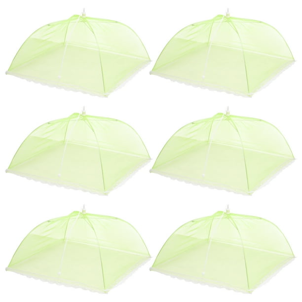 6 Piezas Grandes y Altas Cubiertas para Alimentos de Malla de 17" para Exteriores, Cubiertas Protectoras para Alimentos Plegables, Verdes