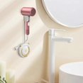 thumbnail image 2 of Soporte de pared para secador de pelo, instalación sin taladros, ajustable 360° con gancho para cable, ideal para el baño., 2 of 5