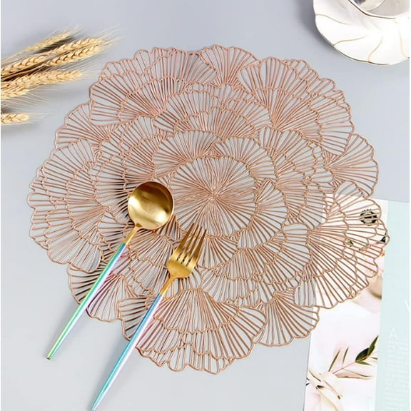 Zhangyh PVC Round Placemats Sets,Heat Resistant Table Mats,Waterproof Oilproof Dinning Place Mats for Morden Kitchen Dining Table