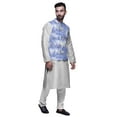 thumbnail image 2 of Atasi Solid Kurta Pajama & Printed Nehru Jacket Set For Mens Party Wear, 2 of 3