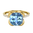 thumbnail image 2 of Mauli Jewels Rings for Women 2.25 Carat.Twt Cushion Shape Blue Topaz And Diamond Ring 4 Prong 10K Yellow Gold, 2 of 7