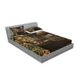 thumbnail image 2 of Ambesonne Christmas Fitted Sheet & Pillow Sham Set, Winter Celebration, Queen, Taupe Brown, 2 of 2