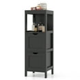 thumbnail image 1 of Costway Bathroom Floor Cabinet Freestanding Side Storage Organizer with 2 Removable Drawers Black, 1 of 10