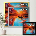 thumbnail image 4 of Little Boat During Warm Deep Red Evening Glow 36 in x 36 in Framed Painting Canvas Art Print, by Designart, 4 of 4