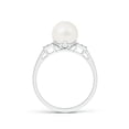 thumbnail image 2 of ANGARA Freshwater Cultured Pearl Ring with Cluster Diamonds in 925 Sterling Silver for Women | June Birthstone, Birthday, Anniversary, Jewelry Gift for Women | Natural Pearl Ring, 2 of 9