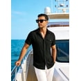 thumbnail image 4 of COOFANDY Men's Cool Linen Cotton Short Sleeve Shirt, Casual Button Down Shirt for Beach Summer Wedding Daily, 4 of 9