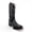 Black, variant on Men's Leather Crocodile Print Midcalf Square Toe Western Cowboy Boot