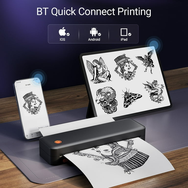 その他 Tattoo stencil printer Tattoo Printer, Caveen Tattoo Stencil Printer with 20pcs Transfer