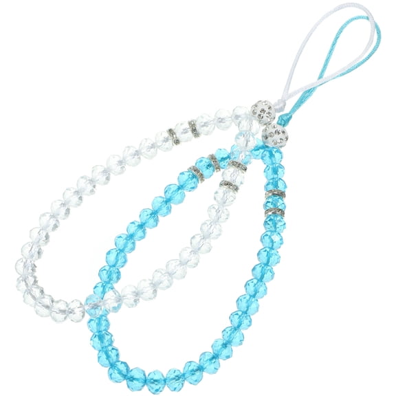 LABSERRON Blue Beaded Phone Lanyards for Mobile Phones and Backpacks 2Pcs