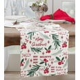 thumbnail image 2 of Fennco Styles Holly Christmas Cotton Table Runner 14" W x 90" L – Multicolor Woven Festive Table Cover for Winter Festivals, Holidays Décor, Banquets, Family Gatherings and Special Events, 2 of 3