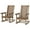 Brown, variant on GVN Outdoor Rocker Chair, Rocking Chair,2 Pieces Outdoor Rocking Chairs, HDPE Patio Rockers with 28" High Back, Wide Armrests, Dark Gray