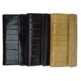 thumbnail image 4 of Womens Eel Skin Leather Deluxe Checkbook Wallet E 2575, 4 of 5