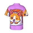thumbnail image 3 of Fotbe Corgi In Sushi Roll Hawaiian Shirt For Men Unisex Summer Beach Casual Short Sleeve Cotton Linen Button Down Shirts-Large, 3 of 9