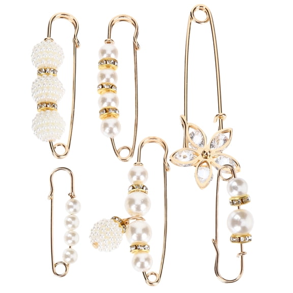 MERRYHAPY 6Pcs Golden Durable Alloy Safety Pin Brooches for Clothes Decor and Waist Fixing