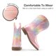 thumbnail image 5 of Botas DREAM PAIRS para Niños Vaqueras Punta Cuadrada Media Caña Rosa, 5 of 6