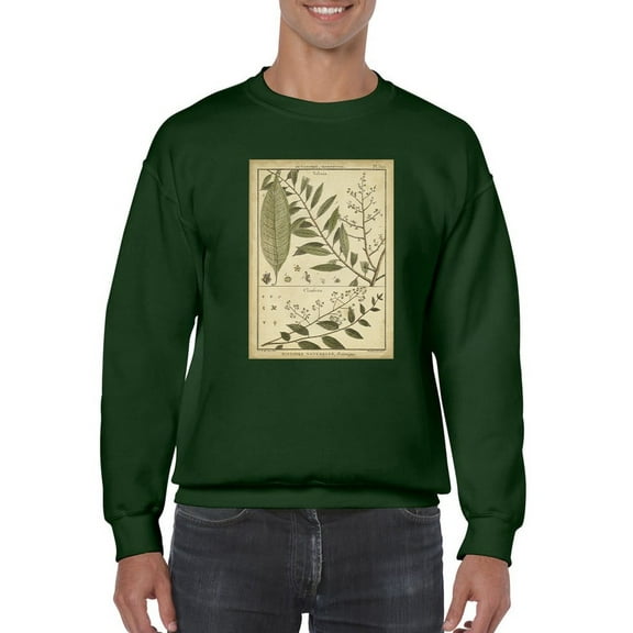 Talisia And Claufena Leaves Sweatshirt Men -Denis Diderot Designs, Male x-Large