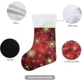 thumbnail image 3 of Coolnut Christmas Stockings Red Christmas Golden Snowflakes , 1 Pack 17.7" Xmas Fireplace Santa Socks Christmas Tree Hanging Stockings Decoration for Christmas Holiday Xmas Gift, 3 of 6
