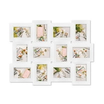 9 Openings Large Family Clearance Photo Frame 18" x 18" Wall Hanging, 6" x 4" Pictures, White