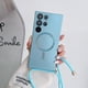 thumbnail image 3 of Crossbody Necklace Lanyard Cord Rope For Magsafe Matte Plating Case For Samsung S24 S23 Ultra S22 Plus S20 Shockproof Soft Cover, 3 of 5