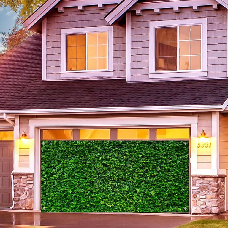 7x16ft Green Leaves Wall Banner – Garage Door Decoration, Spring Natural Scenery Backdrop For Parties, Bridal Showers, Birthdays