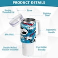 thumbnail image 4 of SKYSONIC 40 oz Blue Football Tumbler with Handle and Straw Lid, Insulated Cup Reusable Stainless Steel Water Bottle Travel Mug, 4 of 7