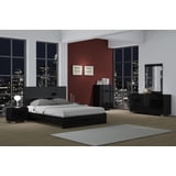High Gloss Finish Cal King Bedroom Set 4 Pcs Modern Global United Aria ...