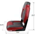 thumbnail image 3 of NORTHCAPTAIN S1 Deluxe High Back Folding Boat Seat(2 Seats),Charcoal/Red,Stainless Steel Screws Included, 3 of 6