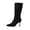 Black, variant on Women's Slouch Mid Calf Boots Slip On Anti Slip Wide Width Fall Dress Kitten Boots Brown 7.5