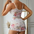 thumbnail image 3 of Nrmvnmi Women Cami Pajama Set Modal Sleepwear Lace Trim Short PJ Set with Shorts, 3 of 3