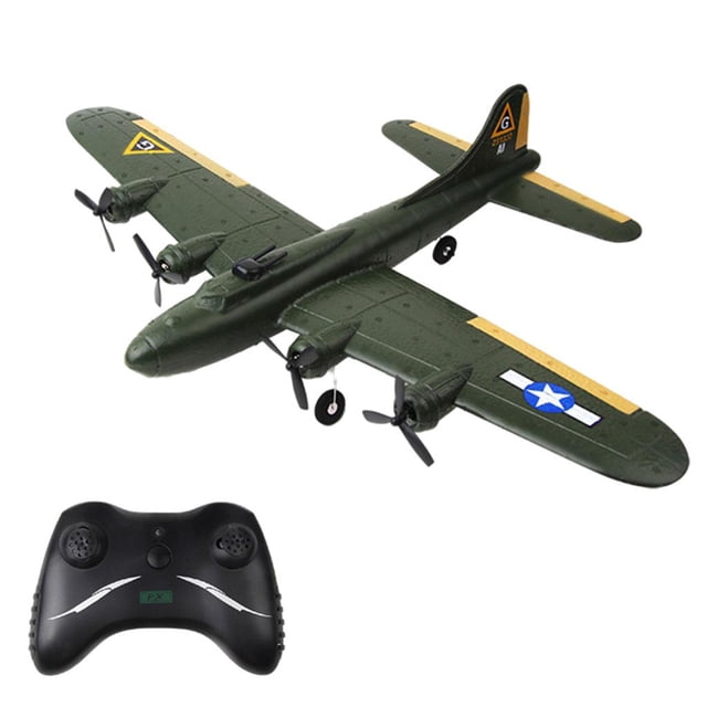 EPP RC, planeador de ala fija de 2,4G y 2 canales, potente RC de motor, bombardero B17 , fácil de controlar para niñ ejercito verde