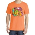 thumbnail image 2 of Wild Bobby, Colorful Rainbow Paint Love, Streetwear, Garment-Dyed Washed Look Short Sleeve T-Shirt, Neon Orange, Large, 2 of 3